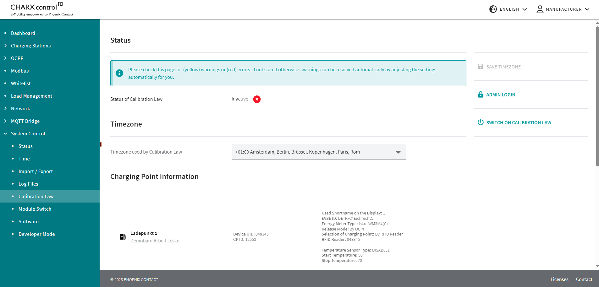 Systemsteuerung Eichrecht