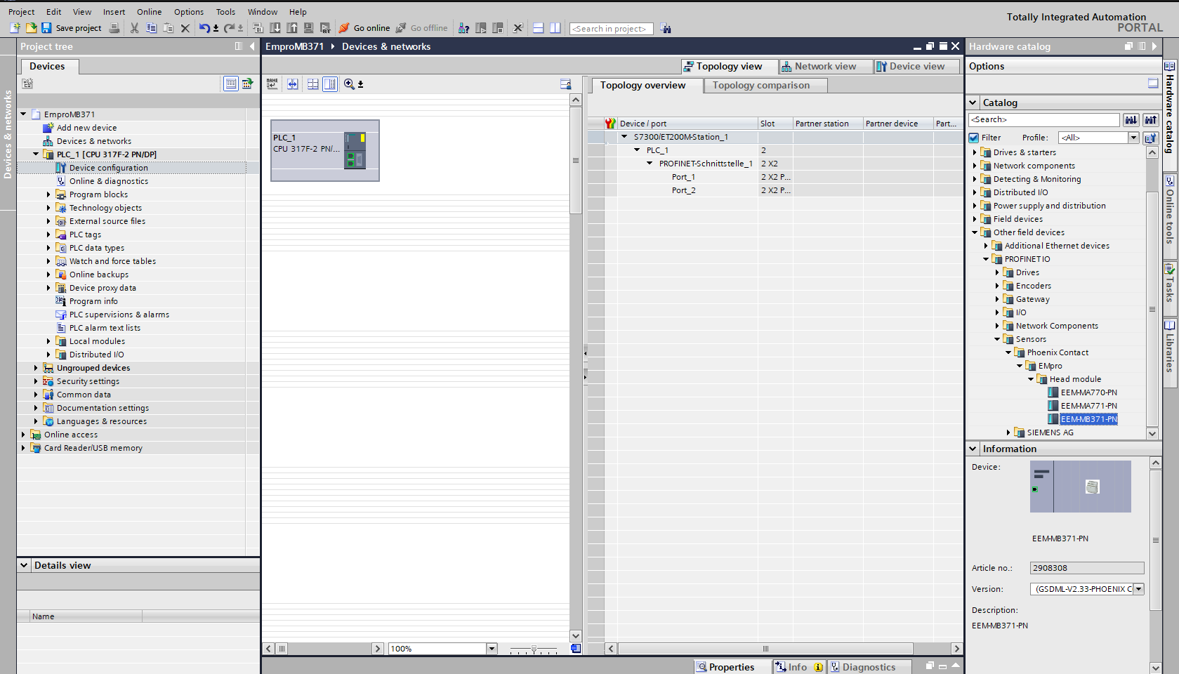 Adding the EMpro to network view Adding the EMpro to network view