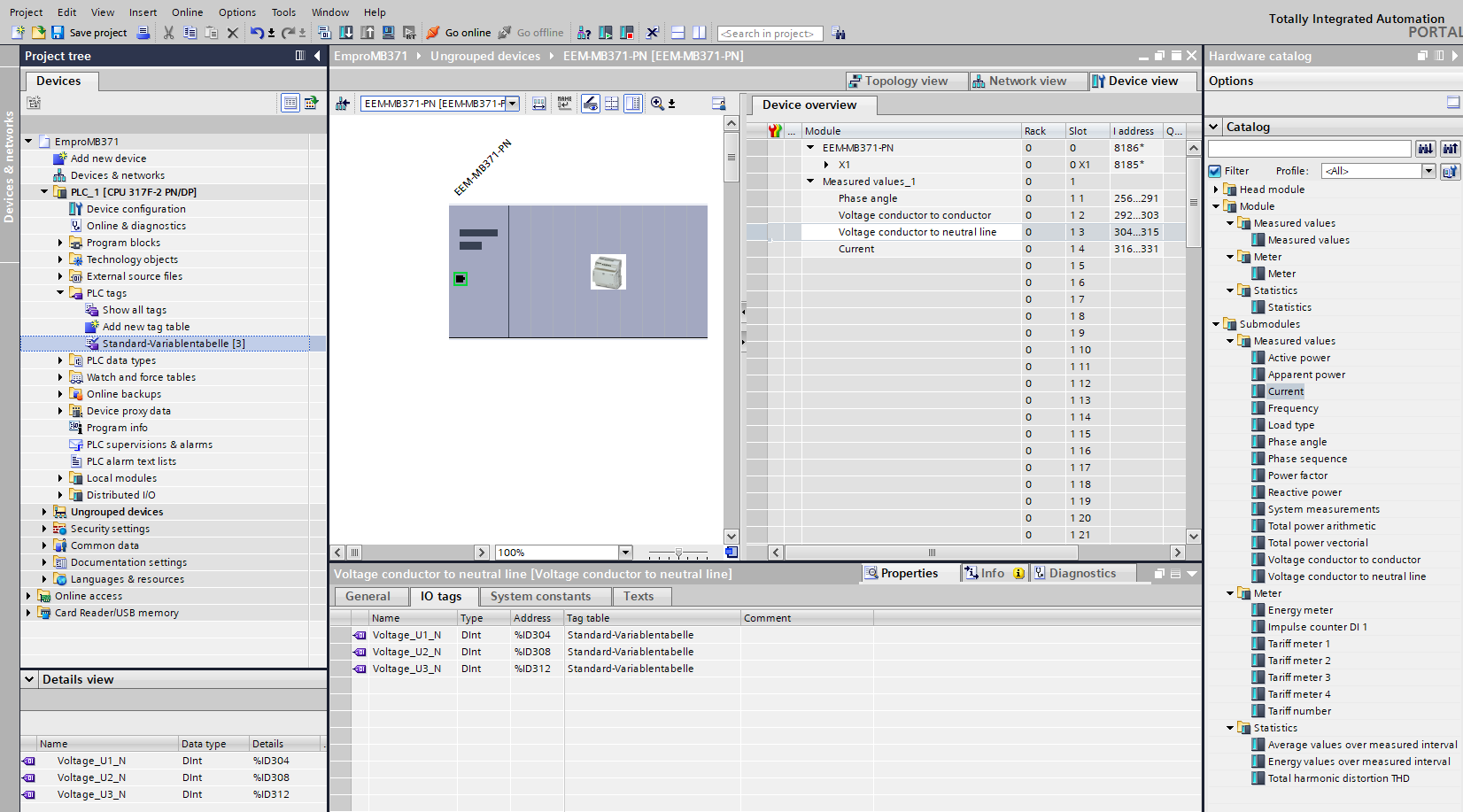 Creating PLC variables and connecting them with I/O variables
