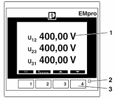 EMpro (panel mounted) front view and elements