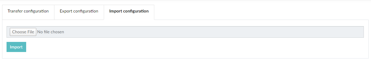 Menu: “System, Configuration data, Import configuration” Menu: “System, Configuration data, Import configuration”