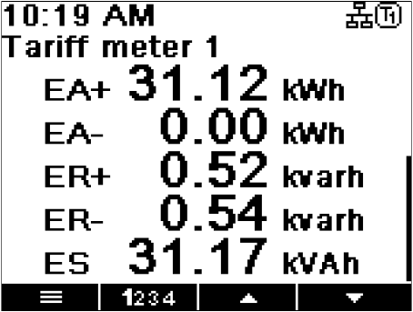 Settings: “Tar, Tariff meter 1” Settings: “Tar, Tariff meter 1”