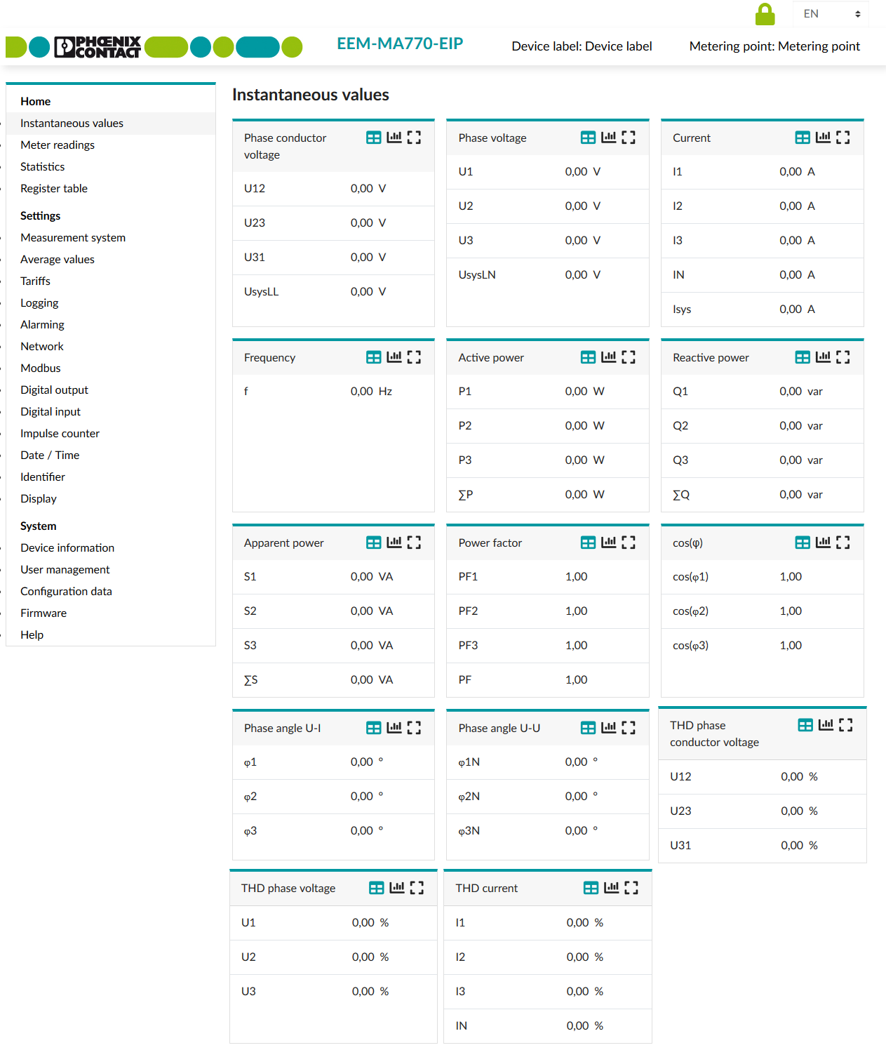 Menu structure on the web server