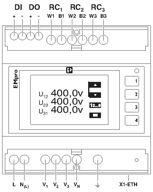 Pin assignment example (with Rogowski coil)