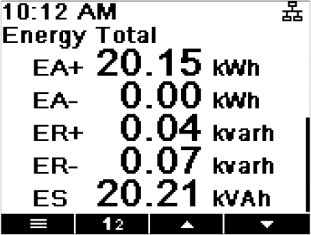 Settings: “E, Energy total” Settings: “E, Energy total”