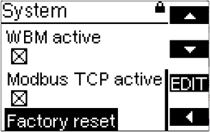 Settings: “System, Factory reset”