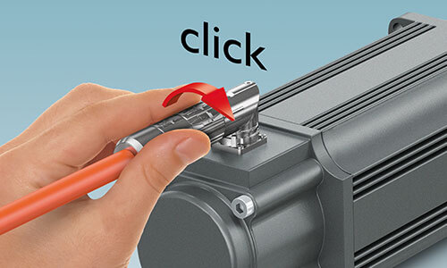 M17-M40 PRO series connectors with optical, haptic, and acoustic locking position