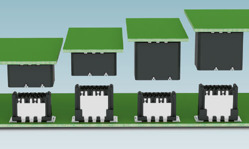 Robust connectors in various numbers of positions and stack heights
